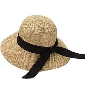 EightSpace Hüte & Mützen EightSpace Sonnenhut Damen, Strohhut Damen, Faltbarer Sonnenhut, UV Schutz 50, Strohhut für Sommer, Strandkappe mit Schleife