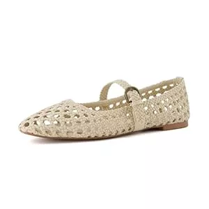 CUSHIONAIRE Flache Schuhe CUSHIONAIRE Women's Weston Woven Mary Jane Flat +Memory Foam, Wide Widths Available