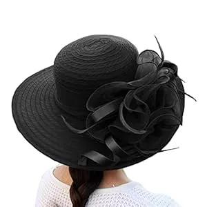 TIMIYUYU Hüte & Mützen Sonnenhut Damen Elegante Organzahut Blumen Party Hut Hochzeit Sonnenhut Fascinator Hut Sommerhut Bowler Hut Frauenorganza Hut Tea Party Hochzeit Sonnenhüte Damenhut Kirche Hochzeit Party Strand