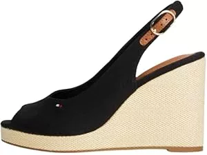 Tommy Hilfiger Sandalen & Slides Tommy Hilfiger Damen Flag High Wedge Espad Slingback Fw0fw08597 Keil-Espadrilles
