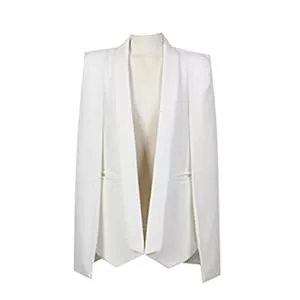 GUOCU Blazer GUOCU Damen Cape Jacke Elegant Blazer Business Bolero Cardigan Vintage Umhang Mantel