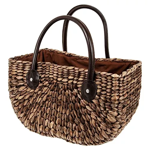 SIDCO Taschen & Rucksäcke SIDCO Einkaufskorb Maisstroh dunkel Umhängetasche Einkaufstasche Korbtasche Shopper