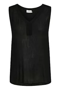 KAFFE T-Shirts KAFFE Top KAamber Damen Tank Top Ärmellos Sommer Oberteile V-Ausschnitt BlusentopTanktops Bluse