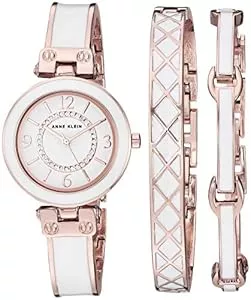 Anne Klein Uhren Anne Klein Damen-Armbanduhr und Armband-Set mit Premium-Kristallakzenten