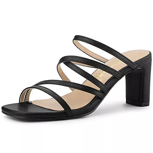 Allegra K Sandalen & Slides Allegra K Damen Riemchen Block Heels Slide Heel Sandalen