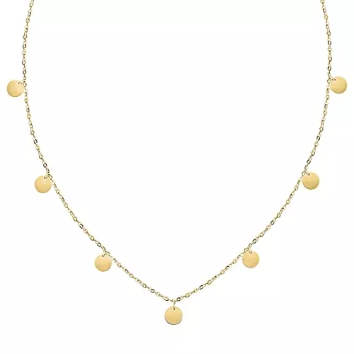 BONNYBIRD Schmuck BONNYBIRD® Kette mit Plättchen BonnyCoin - Premium Halskette Damen aus Edelstahl, 100% Wasserfest, Hautverträglich & Langlebig