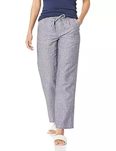 Amazon Essentials Hosen Amazon Essentials Damen Hose aus Leinengemisch mit Kordelzug lockere Passform weites Bein (in Übergröße erhältlich)