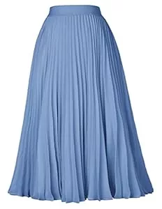 GRACE KARIN Röcke GRACE KARIN Damen Rock A-Linie Faltenrock Hohe Taille Knielang Elegant cl2473