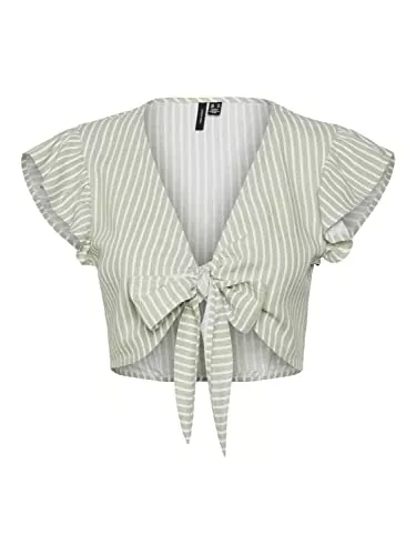 VERO MODA Tops PIECES Damen Vmmymilo Sl Crop Tie Top Wvn Ga