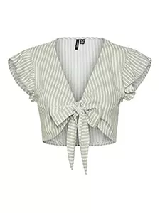 VERO MODA Tops PIECES Damen Vmmymilo Sl Crop Tie Top Wvn Ga