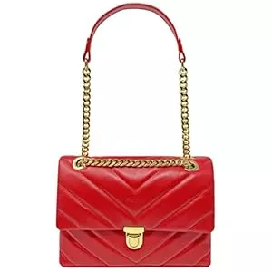 Parubi Taschen & Rucksäcke Parubi, Damen-Schultertasche und gesteppter Schultergurt mit Kette, aus echtem Leder, Made in Italy, mittlere Matelassé-Handtasche, kleine Clutch, elegante Zeremonie, Modell Elda