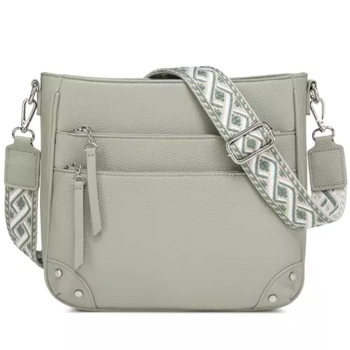 Waniki Taschen & Rucksäcke Waniki Umhängetasche Damen Mittelgroß Schultertaschen Leder PU Handtasche Für Damen Crossbody Bag Weiche Tote Bag mit verstellbarem Damen Breiter Gurt