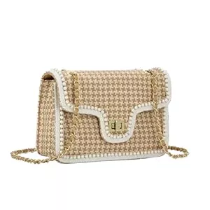 Ynport Crefreak Taschen & Rucksäcke Ynport Crefreak Stroh Umhängetaschen für Damen Sommer Stroh Geldbörsen und Handtaschen Elegante Schulter Clutch Tasche Kleine Klappe Umhängetasche Geldbörse Umhängetasche