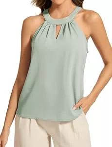 DRESSTELLS Tops DRESSTELLS Glitzer Oberteile Damen Neckholder Top Pailletten Oberteil Ärmellose Bluse Elegant Glitzertop Frauen Sommer Party Outfit Sexy Disco Tshirt