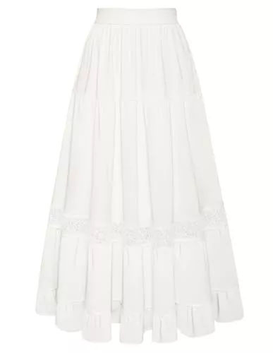 Belle Poque Röcke Belle Poque Damen Viktorianischer Rock Vintage Hohe Taille Mit Spitze A Linie Rüschenrock