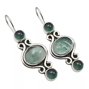 SilverStarJewel Schmuck SilverStarJewel 925 Massiv Silber Gruen Apatit Ohrringe 3,8 cm Gedenktag Die besten Angebote Schmuck Kunstschmuck