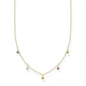 THOMAS SABO Schmuck Thomas Sabo Damen Halskette farbige Steine gold 925 Sterlingsilber, 40-45 cm Länge
