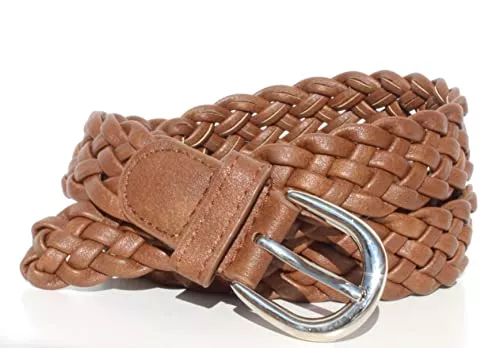 GLOMY Gürtel glomy * Geflochtener Gürtel für Damen und Mädchen, handgewebter Gürtel für Hosen oder über Kleid aus Halbleder