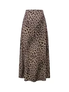 SweatyRocks Röcke SweatyRocks Damen Rock Leopardenmuster Sommerrock Hohe Taille Maxirock Langer Freizeitrock Maxi Damenrock Locker Röcke Casualrock für Sommer