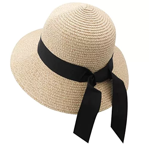 REETEE Hüte & Mützen REETEE Sonnenhut Damen UPF 50+ Breiter Krempe Strandhut Sommerhut Damen Strohhut Faltbarer Strandmütze Strohhut