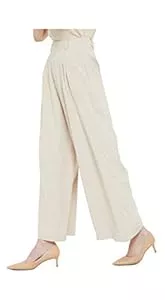Tronjori Hosen Tronjori Damen Hose Weites Bein Frauen Lange Hose mit Taschen Einfarbig Lose elastische Hohe Taille Freizeithose Business-Arbeitshose für Freizeit Arbeit Büro