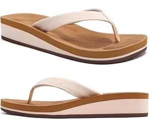 COFACE Sandalen & Slides COFACE Flip Flops Damen Flache Zehenabscheider Badelatschen für Sommer Beach Frauen Keilabsatz Tanga Sandalen mit Weichem Yoga Matte
