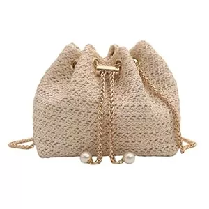 TOFBS Taschen & Rucksäcke TOFBS Strandtasche Damen Häkeltasche den Sommer Stroh Clutch mit Kette Crossbody Tasche Vintage Boho Stil Umhängetasche für Strand Urlaub Reisen