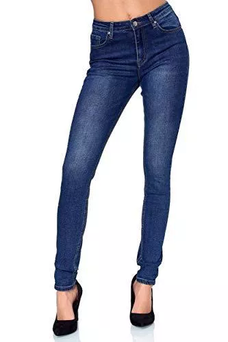 Elara Jeans Elara Damen Hose Stretch Skinny Jeans 3 Längen Chunkyrayan