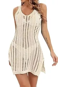Timuspo Freizeit Timuspo Damen Häkeln Badeanzüge Cover Ups Seitenschlitz Strandurlaub Bikini Strand Bademode Kleid …