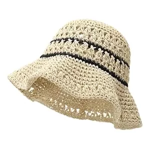 YAMEE Hüte & Mützen YAMEE Strandhut Damen Stroh,Sonnenhut Damen Strohhut Leicht Faltbar,Sommer-Bucket-Hut für Urlaub,Garten,Outdoor