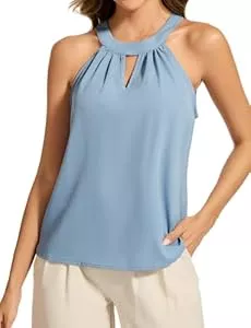 DRESSTELLS Tops DRESSTELLS Glitzer Oberteile Damen Neckholder Top Pailletten Oberteil Ärmellose Bluse Elegant Glitzertop Frauen Sommer Party Outfit Sexy Disco Tshirt