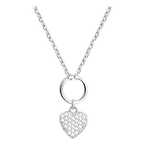 Sofia Milani Schmuck Sofia Milani - Damen Halskette 925 Silber - mit Zirkonia Steinen - Herz Kreis Anhänger