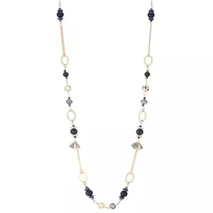 Dazylleco Schmuck Lange Gold Perlenkette Damen Boho Halskette Gold mit Perlen Modeschmuck Kette Lang Geschenke für Mama