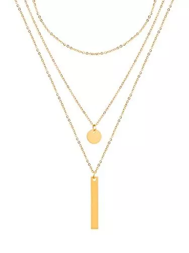 a little something Schmuck a little something ® Halskette Venice | Damen Layer Kette mit 18 Karat Vergoldung (Gold &amp; Roségold) | Inklusive nachhaltiger Geschenkverpackung (FSC®-Zertifikat)