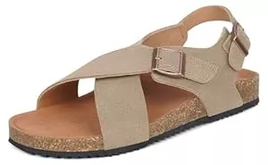 Dokela Sandalen & Slides Dokela Sandalen Damen Wildleder Mit Kork Fußbett Sandaletten Sommer Bequem Elegant Fußgewölbestütze 36-42