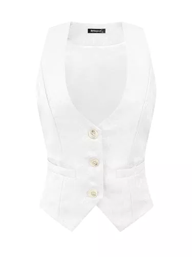 Allegra K Westen Allegra K Damen Anzugweste Ärmellos Gilet Knopfleiste Jacquard Vintage Weste