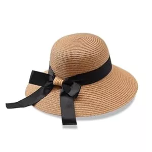 Manfnee Hüte & Mützen Manfnee Strandhut für Frauen große Stroh breite Birm Sommerhüte Sonnenschutz Floppy faltbar Roll up Cap