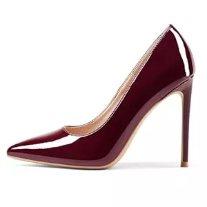 GENSHUO High Heels GENSHUO Damen Stiletto High Heels 10CM Sexy Spitze Stiletto Pumps Lackleder Geschlossene Zehe Party Abschlussball Hochzeit Absatzschuhe Stiletto Heels Größe EU 36-42
