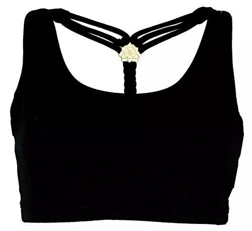 GURU SHOP Tops GURU SHOP Goa Psytrance Bikini Top, Top, Pixi Yoga Top, Damen, Violett, Baumwolle, Size:36, Tops &amp; T-Shirts Alternative Bekleidung