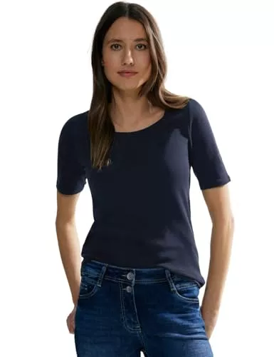 Cecil T-Shirts Cecil Damen Style Lena Basic T-Shirt Baumwolle