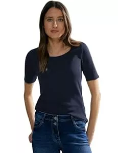 Cecil T-Shirts Cecil Damen Style Lena Basic T-Shirt Baumwolle