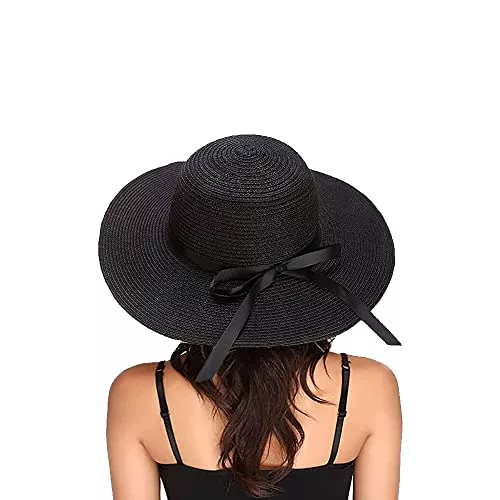 Eight Space Hüte & Mützen Eight Space Damen Strohhut, Klappbarer für Damen, Sonnenhut Strand Breite Krempe UV Schutz Floppy Faltbare Packable Große breite Krempe Cap Strandhut