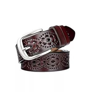 lalafancy Gürtel lalafancy Damen Leder Gürtel Echtes Rindsleder Ledergürtel Mode Hohle Blume Design Damengürtel mit Legierung Schnalle für Jeans