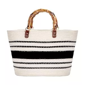 MengH-SHOP Taschen & Rucksäcke MengH-SHOP Handtasche Große Sommer Strandtasche Handgewebte Shopper Tasche mit Griff Frauen Henkeltasche für Damen Reisen und Urlaub