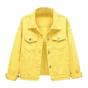 callmo Jacken Jeansjacke Damen Kurz,Damen Kurzarm Jeansjacke Lässige Einfarbige Vintage Kurzjacke Oberbekleidung Modische Ausgefranste, Gewaschene Geknöpfte Jeansjacke, Übergroße, Ausgefranste Saum Shacket Langarm