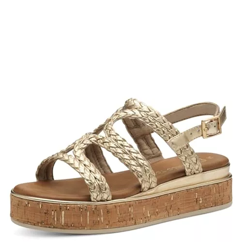 MARCO TOZZI Sandalen & Slides MARCO TOZZI Damen Sandalen flach mit Schließe Plateau