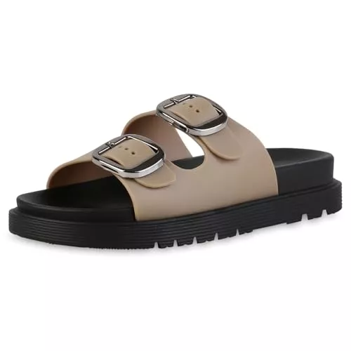 VAN HILL Sandalen & Slides VAN HILL Damen Sandaletten Pantoletten Prints Schnallen