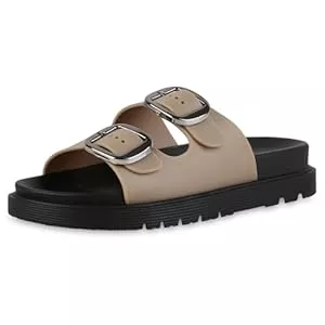 VAN HILL Sandalen & Slides VAN HILL Damen Sandaletten Pantoletten Prints Schnallen
