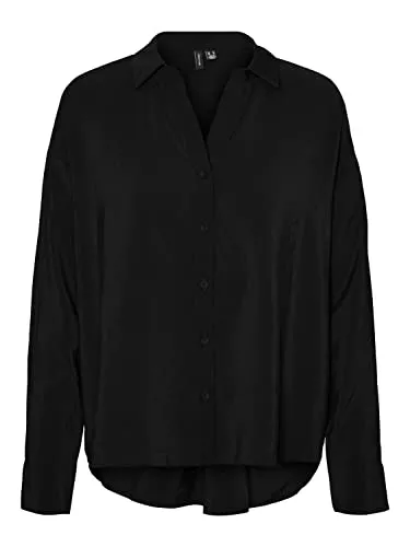 VERO MODA Hemdblusen VERO MODA Damen Vmqueeny Ls Oversize Shirt WVN Ga Noos Langarmshirt