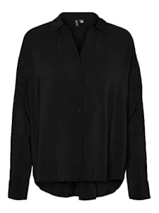 VERO MODA Hemdblusen VERO MODA Damen Vmqueeny Ls Oversize Shirt WVN Ga Noos Langarmshirt